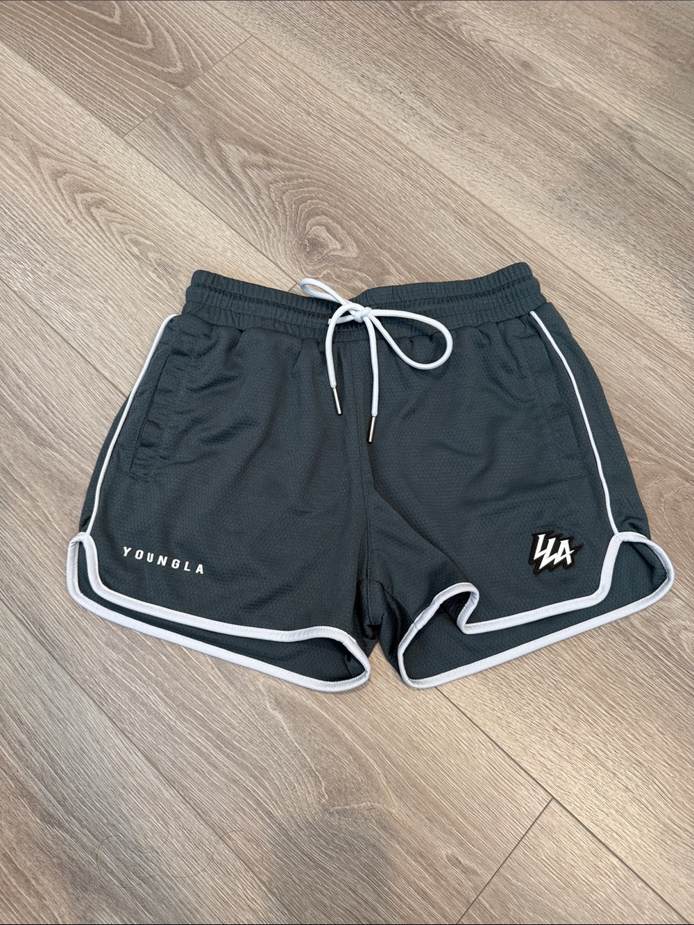 YoungLA Men's Bodybuilding Lifting Shorts in Gray Size S Small